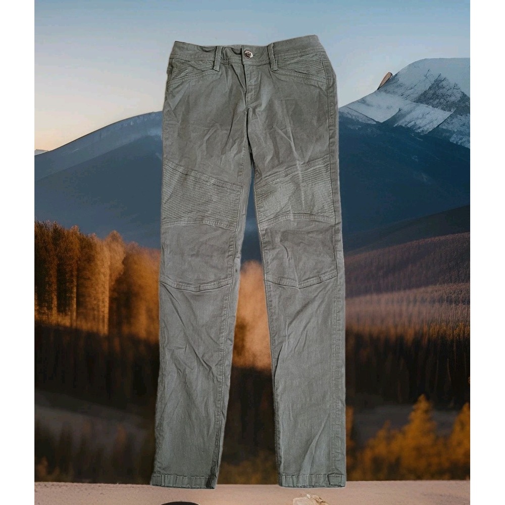 👖DL1961 Harlow Moto Alley Pants Women 26 Olive Green Slim Taper 4-Way Stretch